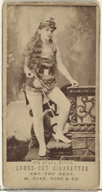 W. Duke, Sons & Co., Card Number 374, Julia Miner, from the Actors and Actresses series (N145-3) issued by Duke Sons & Co. to promote Cross Cut Cigarettes