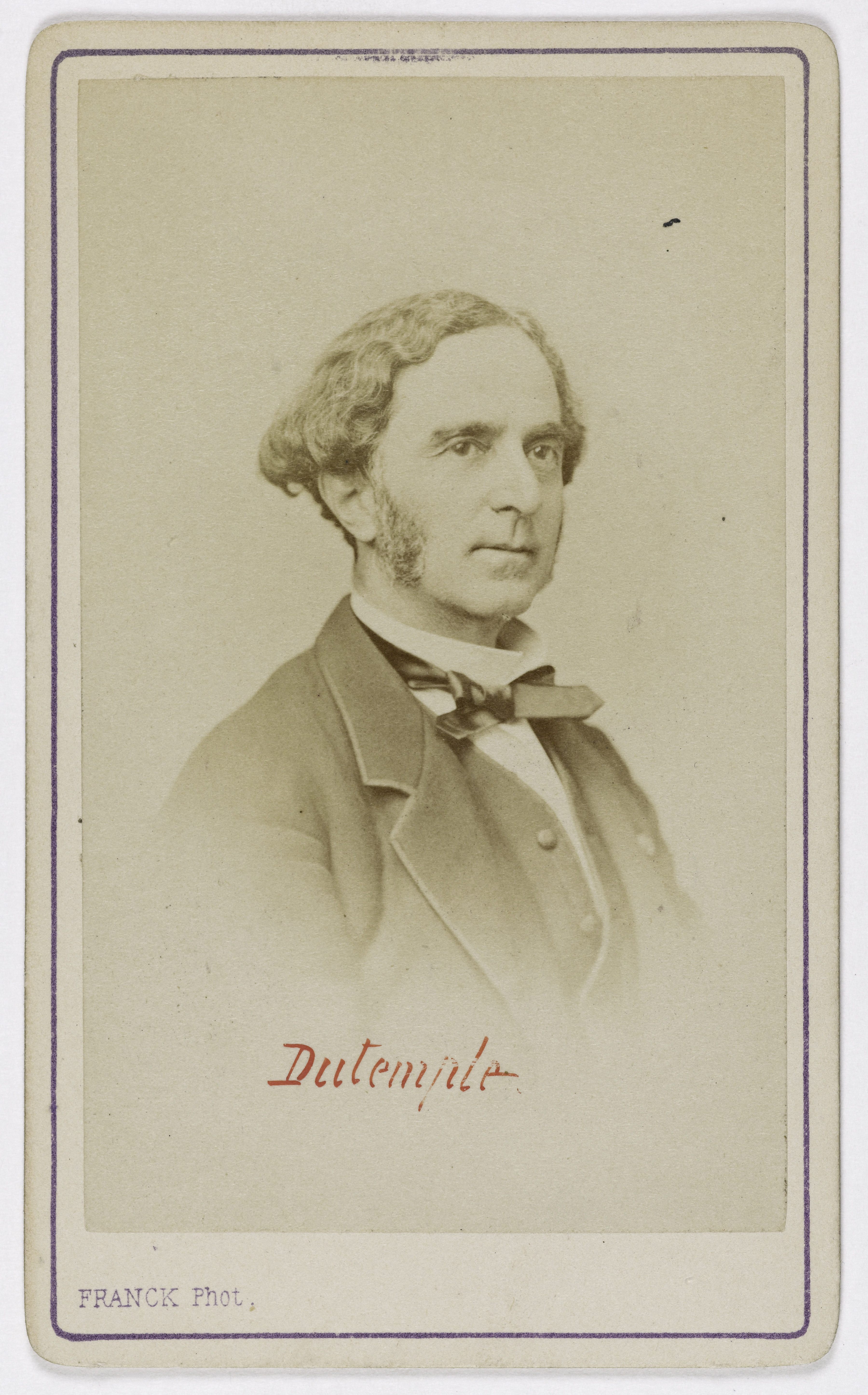 Franck, Portrait de Jean Marie Félix Dutemple de La Croix (1823-1890), (marin, homme politique)
