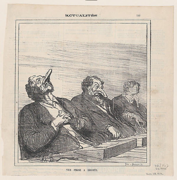 Honoré Daumier, View of the right, from 'News of the day,' published in Le Charivari, June 28, 1872