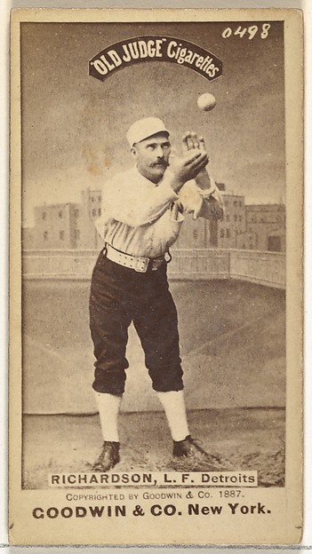 Goodwin & Company, Abram Harding "Hardy" Richardson, Left Field, Detroit Wolverines, from the Old Judge series (N172) for Old Judge Cigarettes