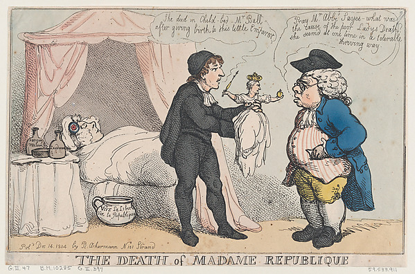 Thomas Rowlandson, The Death of Madame Republique