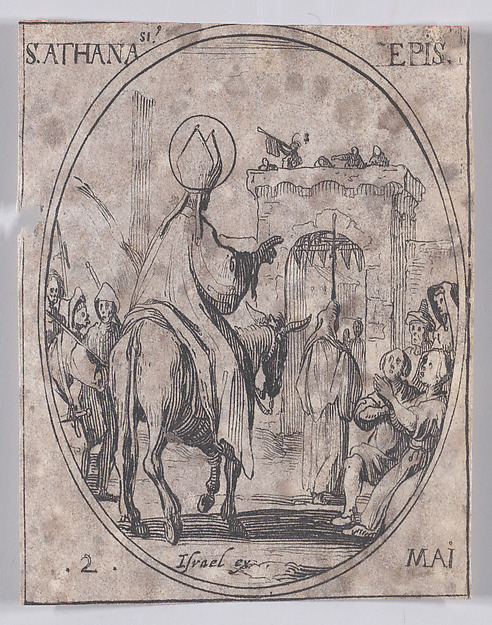 Jacques Callot, S. Athanase, évêque (St. Athanasius, Bishop), May 2nd, from "Les Images De Tous Les Saincts et Saintes de L'Année" (Images of All of the Saints and Religious Events of the Year)