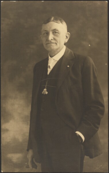 Louis Fleckenstein, [Portrait of a Man with Ornate Watch Fob]