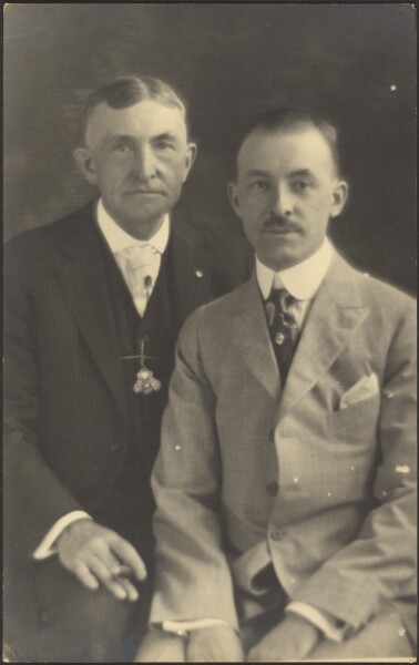 Louis Fleckenstein, [Portrait of Two Men with Suit Accessories]