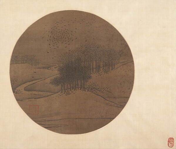Unidentified artist, Crows and Bare Trees in Winter