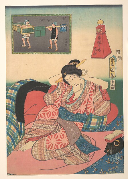 Utagawa Kunisada, Twelve Hours of Spring Pleasures: Hour of the Dragon