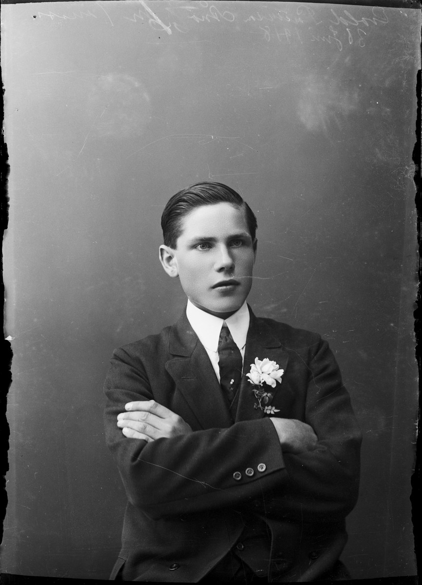 Skötsner-Edhlund, Evald Pettersson från Ånö, Hökhuvud socken, Uppland 1918