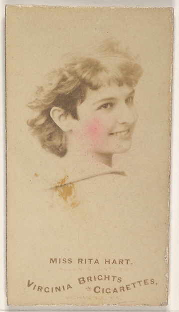 Allen & Ginter, Miss Rita Hart, from the Actors and Actresses series (N45, Type 1) for Virginia Brights Cigarettes
