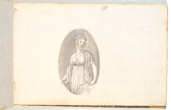 C.W. Eckersberg, Portræt af en und kvinde i samtidig dragt, oval ramme