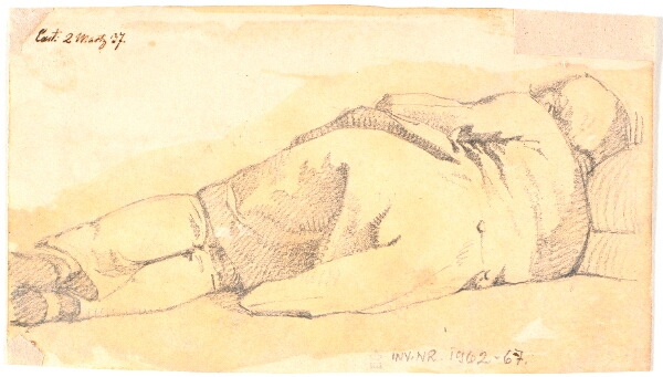 Johan Thomas Lundbye, Sovende mand, set fra ryggen