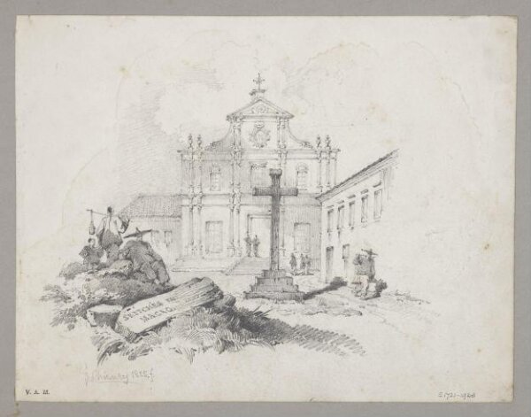 George Chinnery, Composition: Church of S. Domingos and Cross opposite the Cathedral