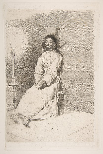 Goya (Francisco de Goya y Lucientes), The garroted man (El agarrotado)