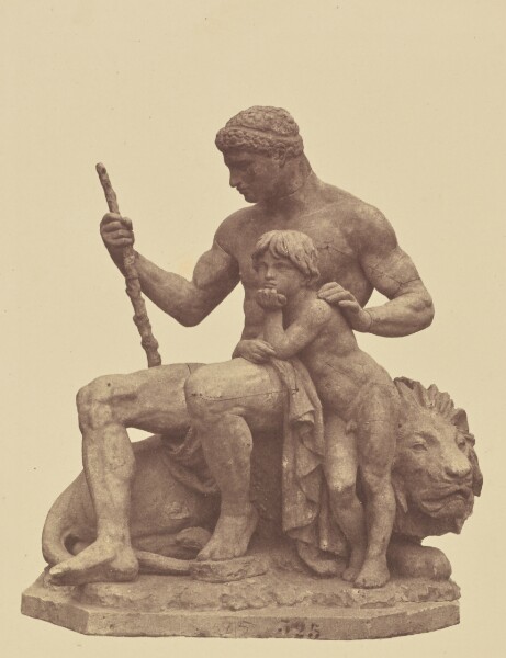 Édouard Baldus, ["La Force", Sculpture by Antoine-Louis Barye, Decoration of the Louvre, Paris]