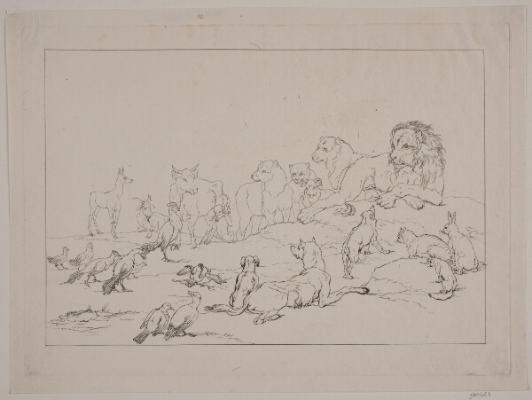 Christian David Gebauer, Dyrenes forsamling. Illustration til "Reineke Fuchs"