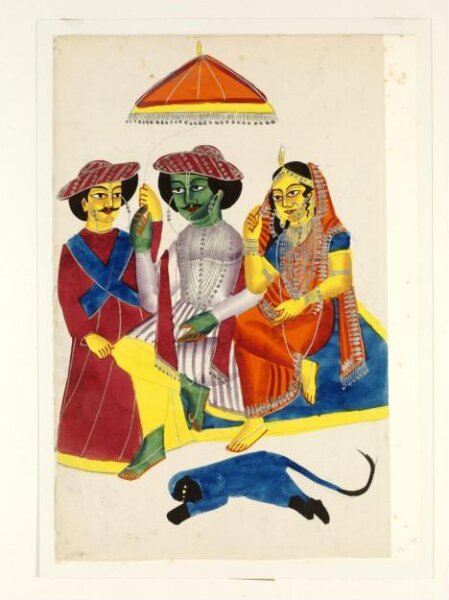 Unknown, Hanuman before Rama, Sita and Lakshmana