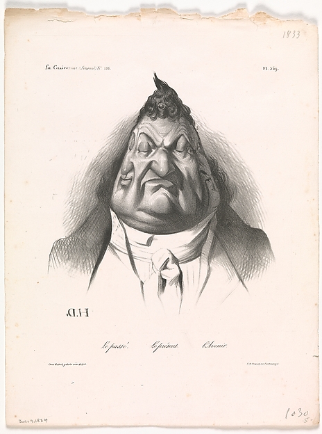 Honoré Daumier, The Past, the Present, and the Future (Le passé – Le présent – L'Avenir), published in La Caricature, no. 166, Jan. 9, 1834