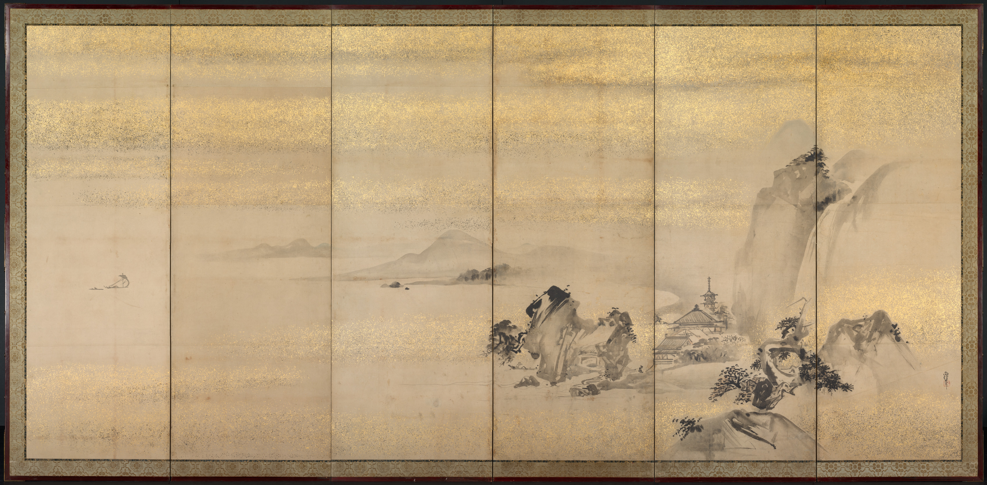 Kano Naonobu, Summer and Winter Landscapes (one of a pair)