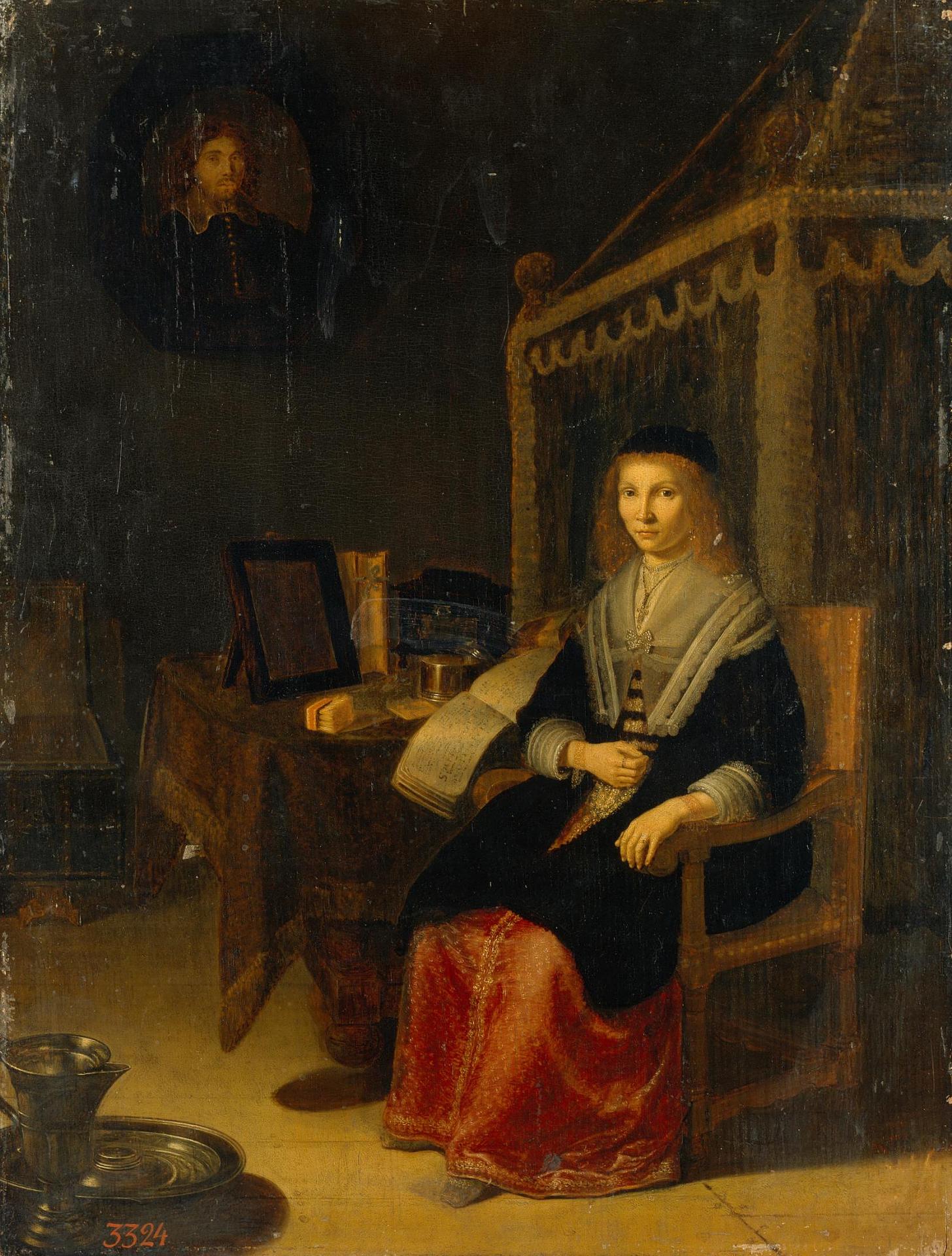 Eglon van der Neer, Portrait of a Lady at the Table with Music