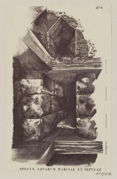 Parker, John Henry, Aqueducts - Specus of the Marcia and Tepula in the City Wall near the Porta di S. Lorenzo.
