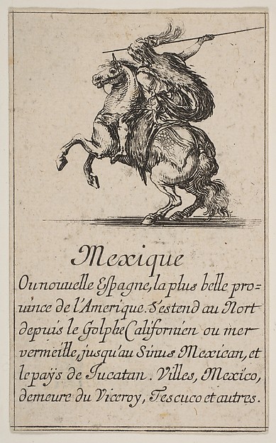 Stefano della Bella, Mexico, from the playing cards "Jeu de la Géographie"