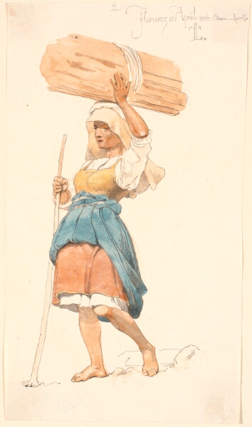 Johan Thomas Lundbye, Barbenet bondepige med et brændeknippe på hovedet