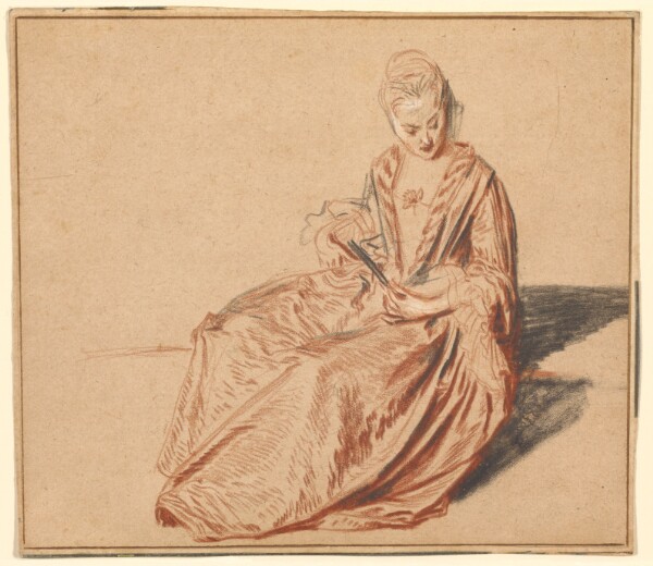 Jean-Antoine Watteau, Seated Woman with a Fan