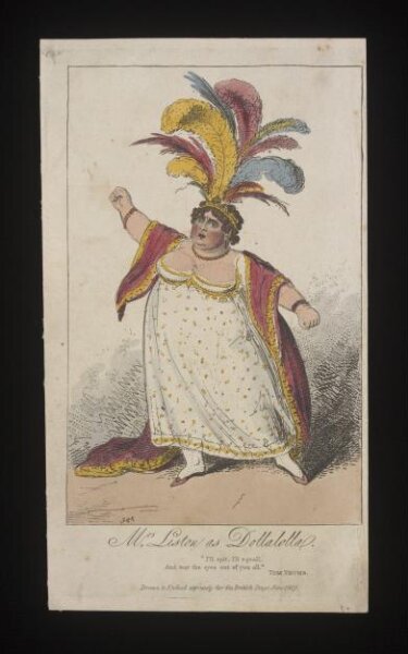 Unknown, Mrs. Liston as Queen Dollalolla in Kane O'Hara's burletta Tom Thumb