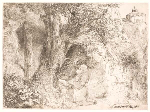 Rembrandt van Rijn, Den hellige Frants, bedende ved et træ