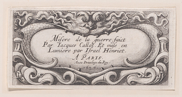 Abraham Bosse, Frontispiece, from "Les Petites Misères de la Guerre" (The Little Miseries of War)