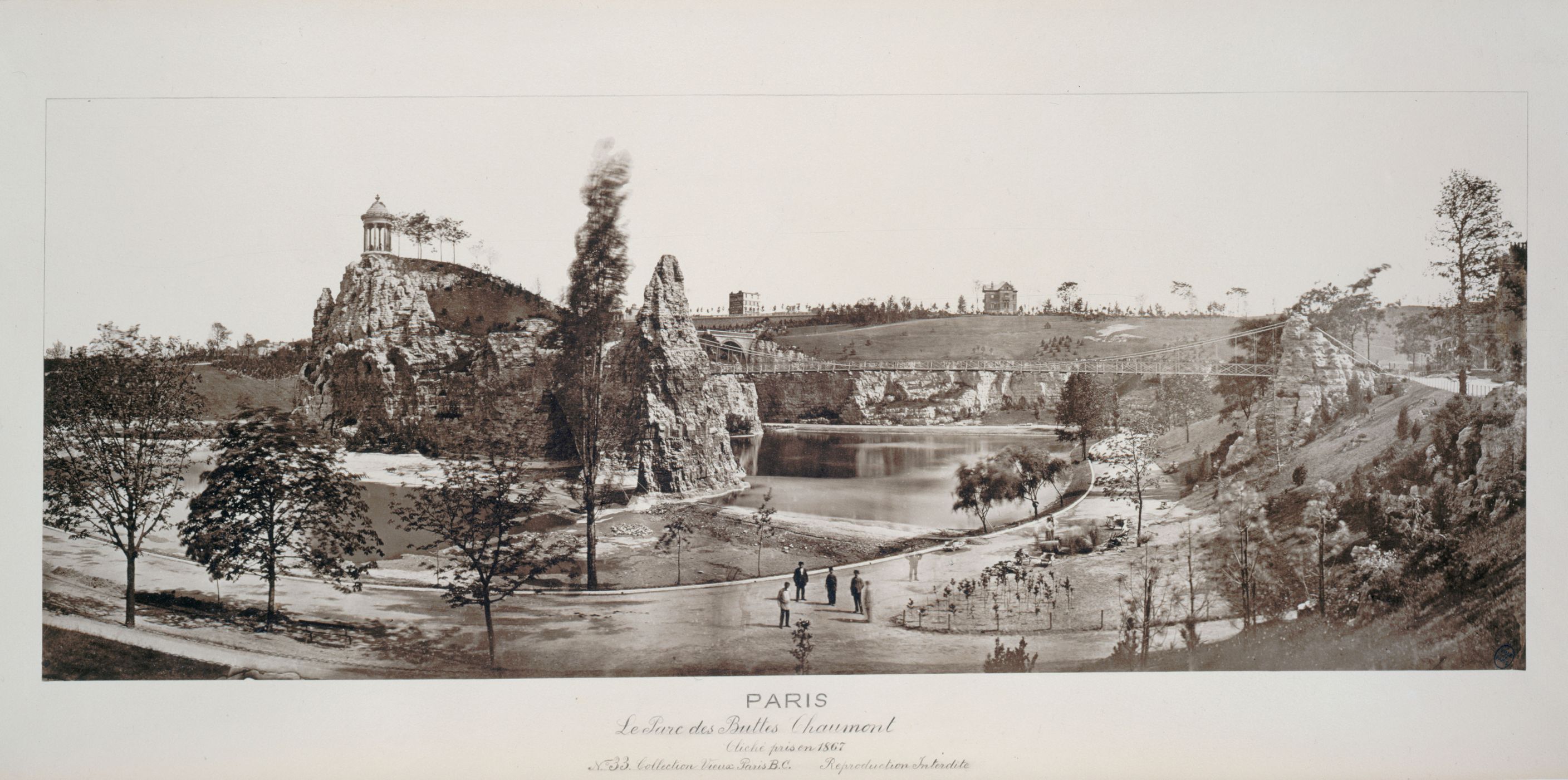 Anonyme, Panorama du parc des Buttes-Chaumont, 19ème arrondissement, Paris.