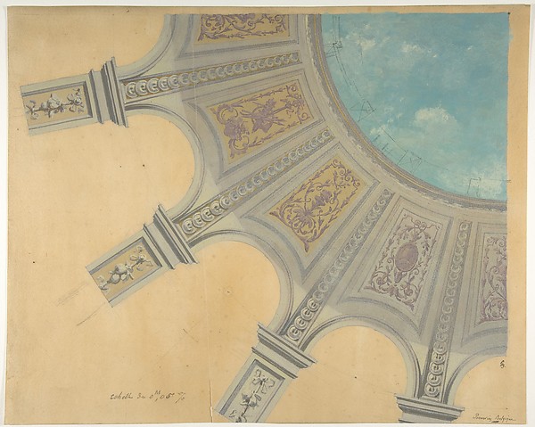 Jules-Edmond-Charles Lachaise, Design for a decorated dome in the Peruviez residence, Belgium