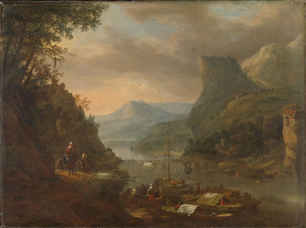 Herman Saftleven, River View in a Mountainous Region