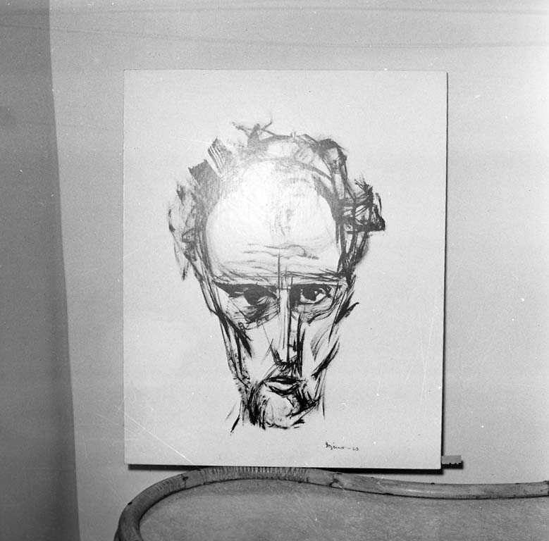 Arne Andersson, Self-portrait made by Kurt Dejmo signed in 1960, probably a millennium study. Gallery Uddevalla