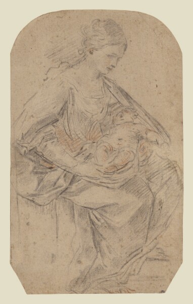 Guido Reni, Nativity (recto); Turbaned Woman (verso)