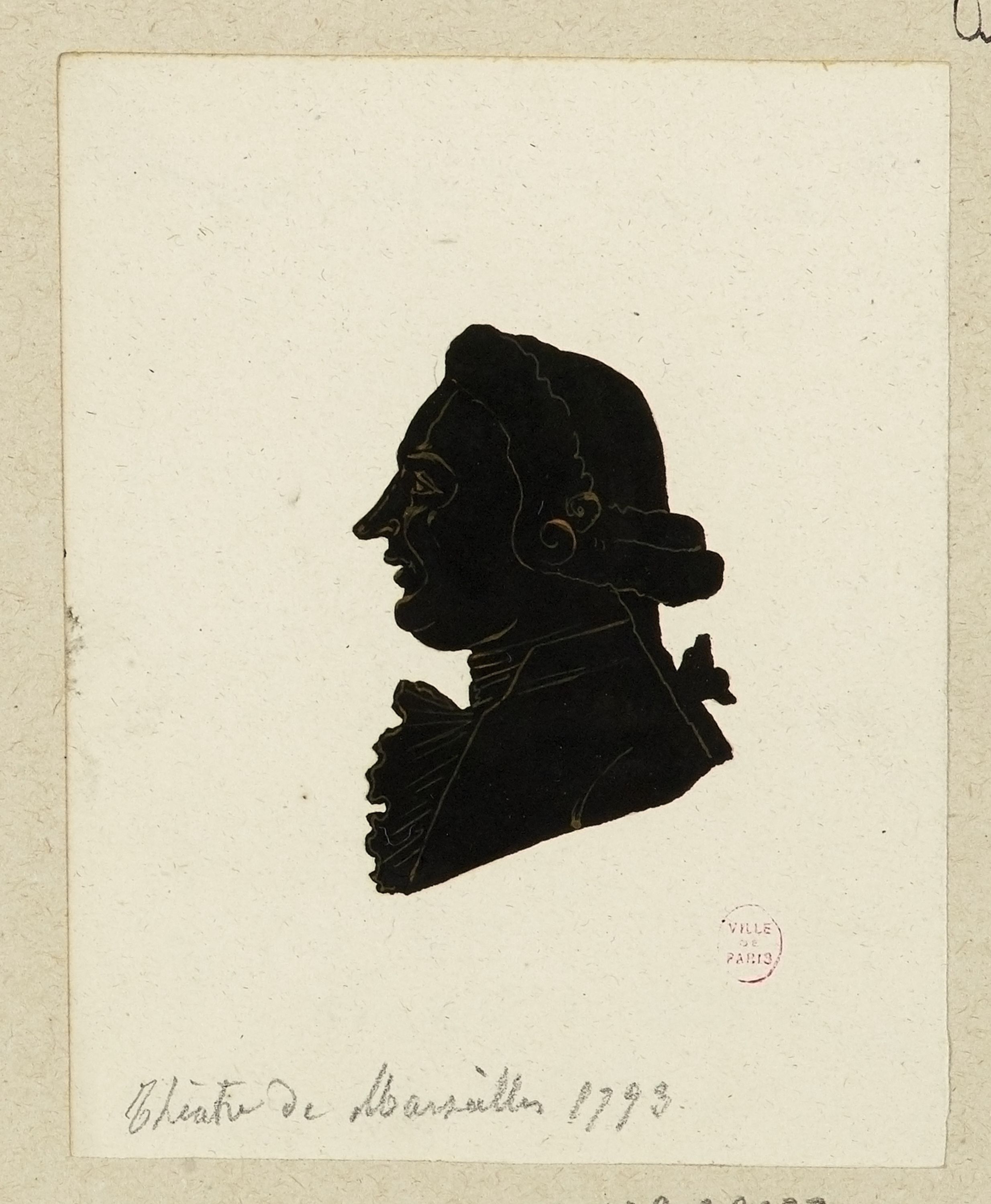Anonyme, Portrait silhouette de Léna, danseur, théâtre de Marseille 1793