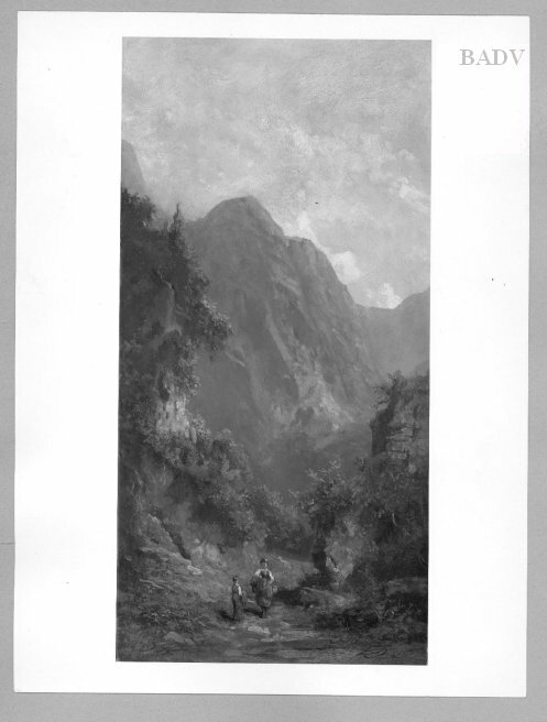 Carl Spitzweg, Mountain path with boy and girl