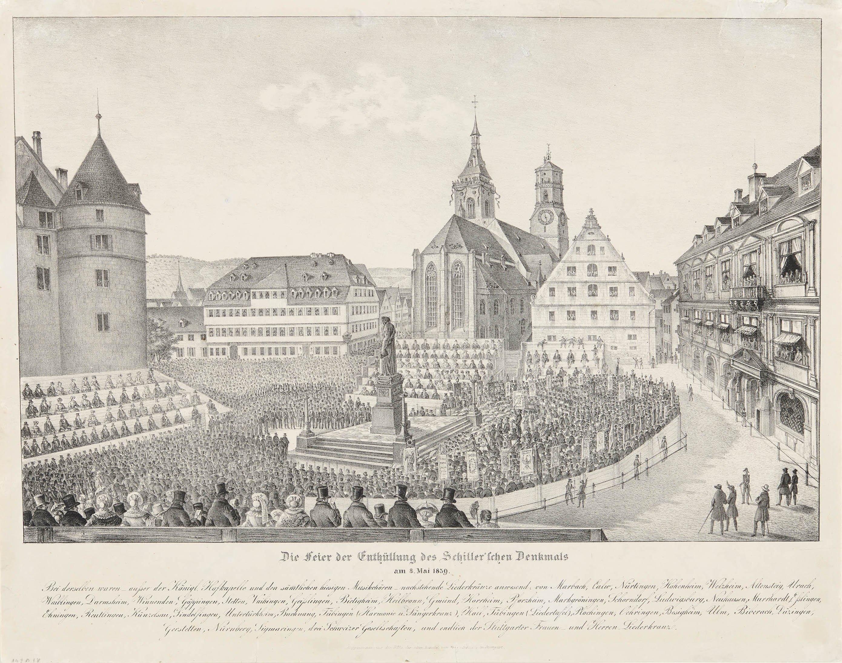 Franz Schnorr, "Die Feier der Enthüllung des Schiller'schen Denkmals am 8. Mai 1839."