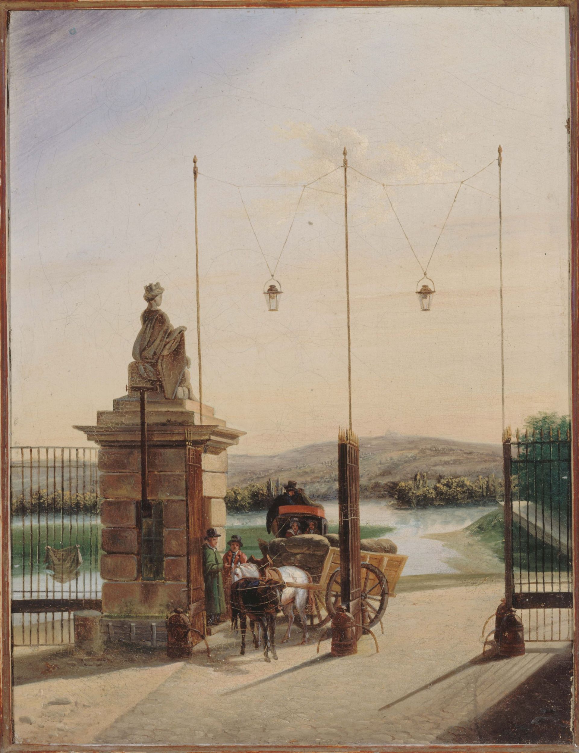 Anonyme, L'ancienne porte des Bonshommes à Passy, vers 1820