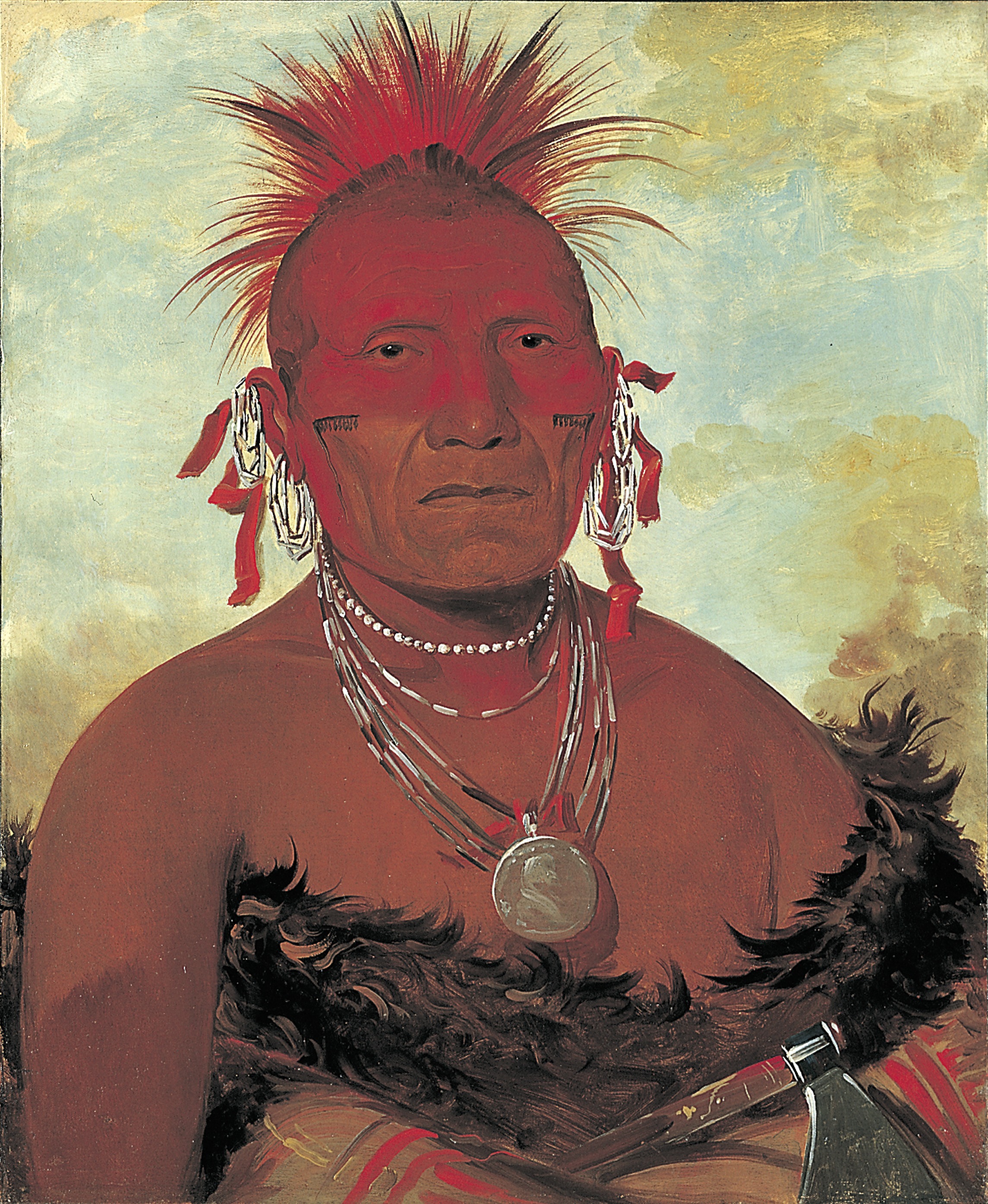 George Catlin, Shón-ka-ki-he-ga, Horse Chief, Grand Pawnee Head Chief