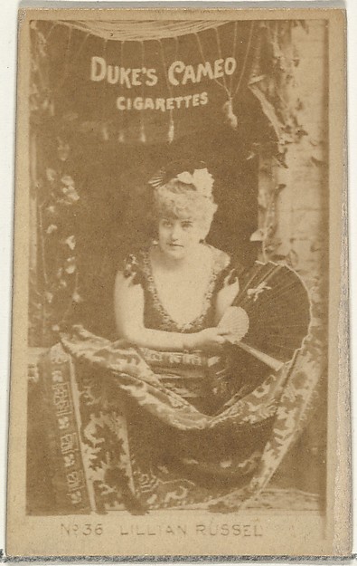 W. Duke, Sons & Co., Card Number 36, Lillian Russell, from the Actors and Actresses series (N145-4) issued by Duke Sons & Co. to promote Cameo Cigarettes