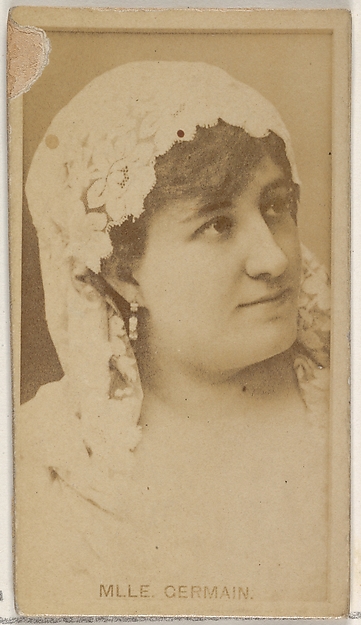 Allen & Ginter, Mlle. Germain, from the Actors and Actresses series (N45, Type 8) for Virginia Brights Cigarettes
