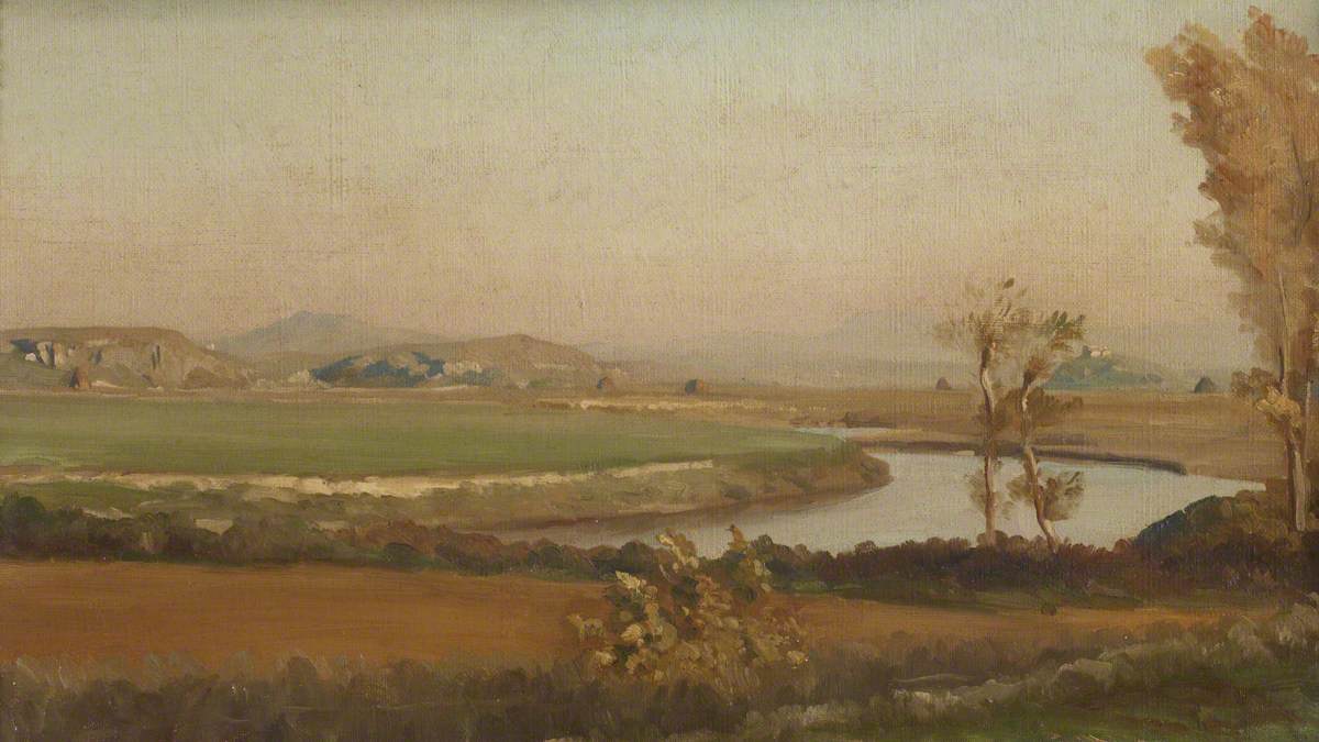 Frederic Leighton, River Landscape, probably in Italy