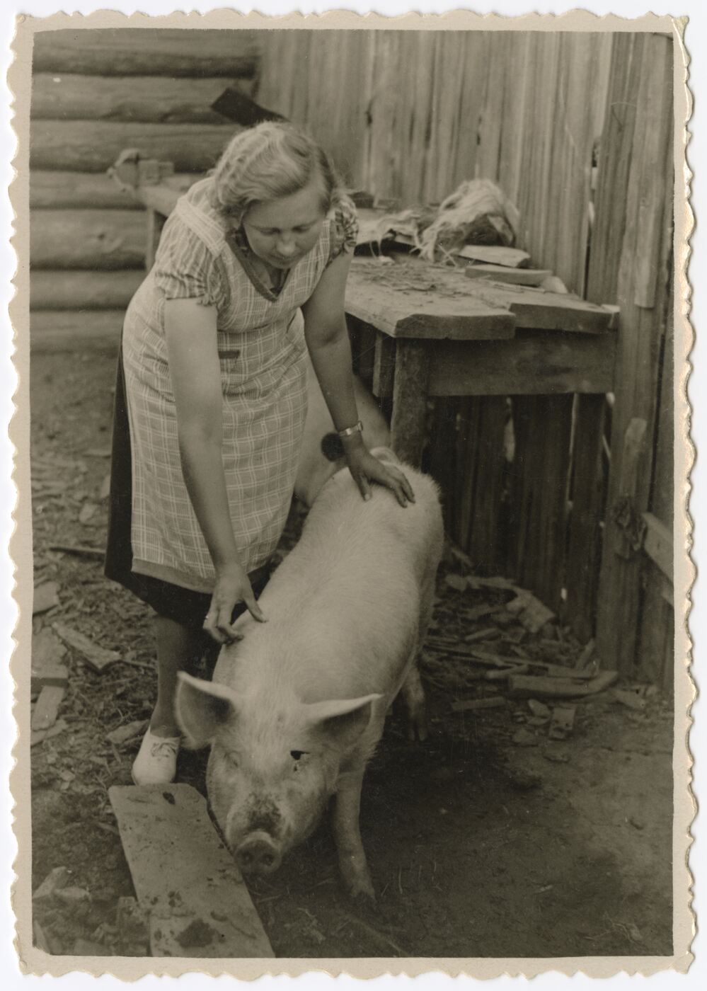 Nežinomas autorius, Aldona Petrauskaitė-Lukienė savo namų ūkyje