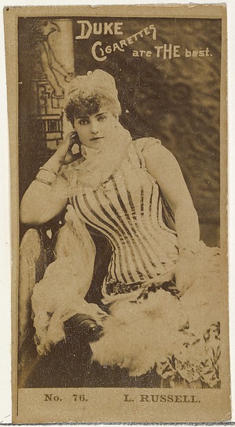 W. Duke, Sons & Co., Card Number 76, Lillian Russell, from the Actors and Actresses series (N145-6) issued by Duke Sons & Co. to promote Duke Cigarettes
