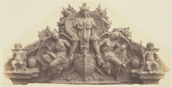 Édouard Baldus, ["L'Abondance", Sculpture by Eugène Guillaume, Decoration of the Louvre, Paris]