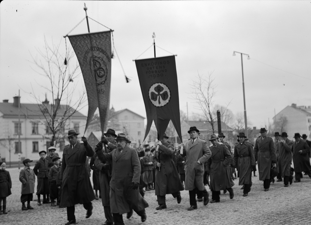 Paul Sandberg, Riksförbundet Landsbygdens Folk, RLF, tågar i Uppsala november 1944
