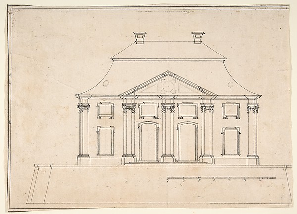 Anonymous, French, 19th century, Architectural Design for Exterior of City House