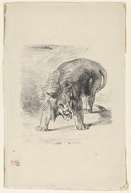 Eugène Delacroix, Lion Standing