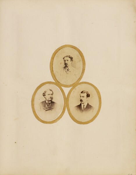 Unknown, [Photo collage of Lord Yarborough, Colonel Cuthbert Larking, and Major Alison]