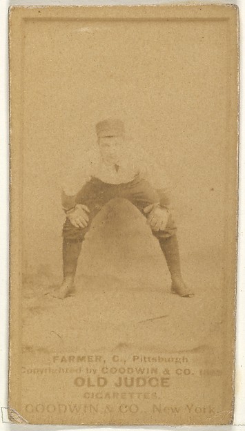 Goodwin & Company, Bill Farmer, Catcher, Pittsburgh, from the Old Judge series (N172) for Old Judge Cigarettes